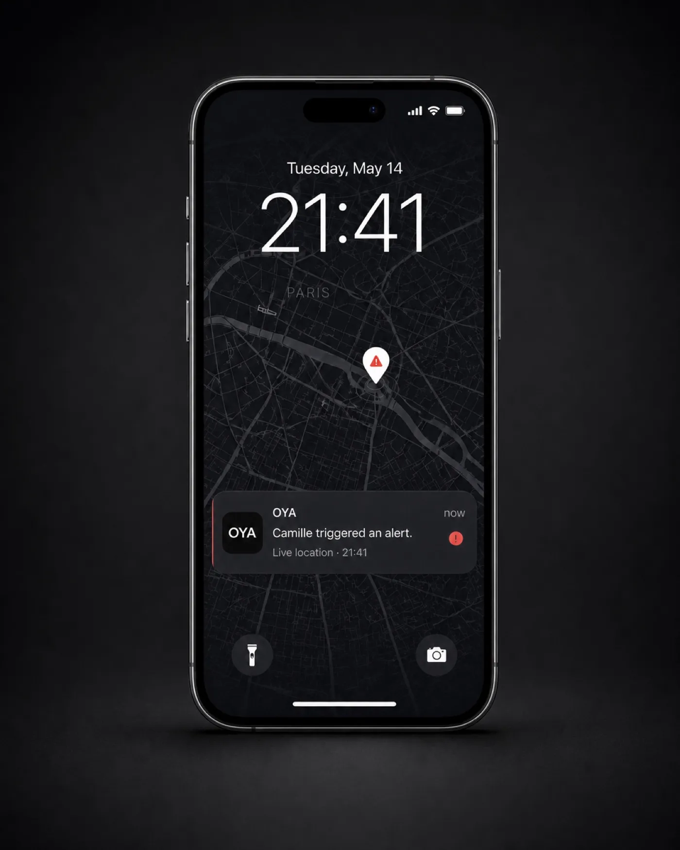 Phone: trusted contact receiving alert