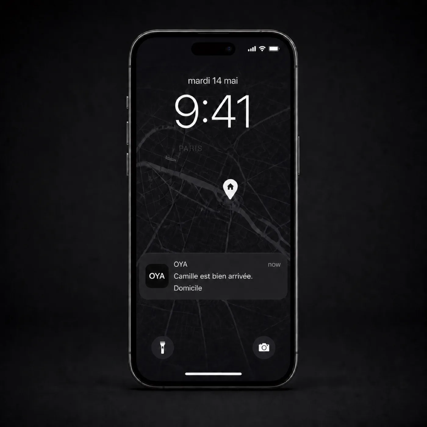 Interface : notification d’arrivée