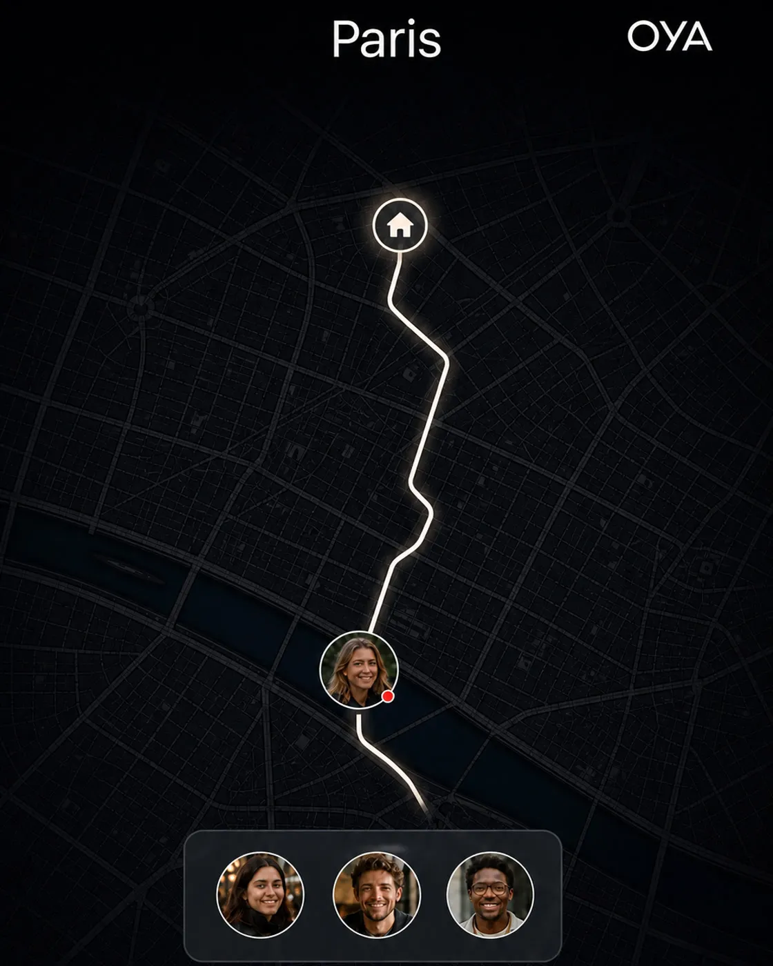 App UI: walk with me route