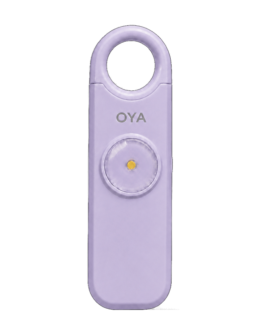 OYA Lilac Mist, Anti-agression, sirène 130 dB et lampe, de face, sans mousqueton