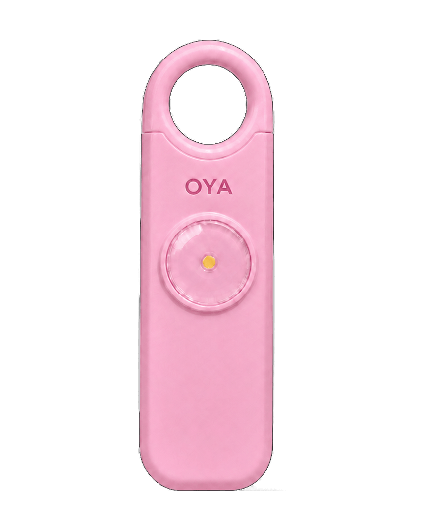 OYA Persian Pink, Anti-agression, sirène 130 dB et lampe, de face, sans mousqueton