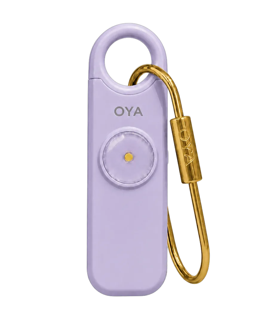 OYA Lilac Mist de face, avec son mousqueton doré